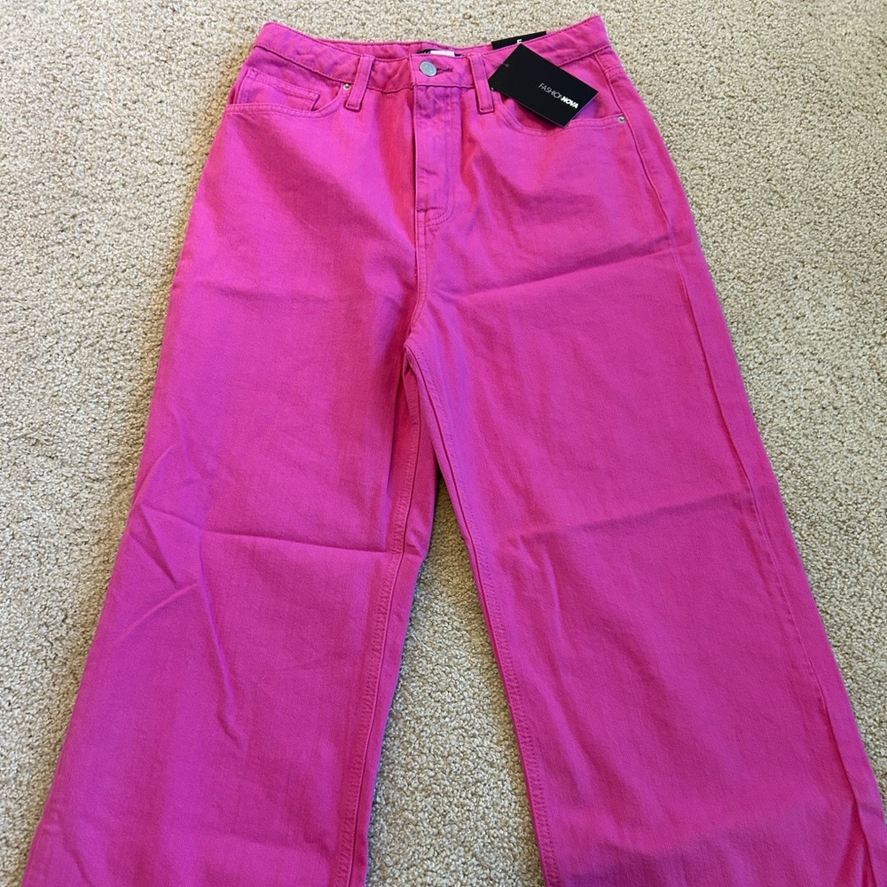 Vibrant Pink Wide-Leg Pants